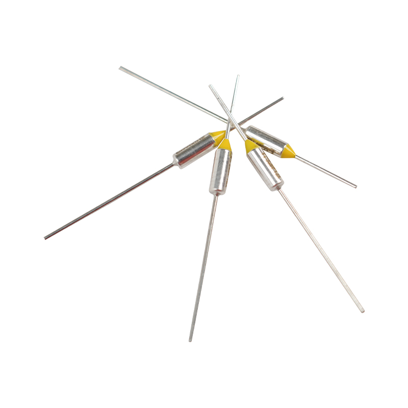 使い捨て温度ヒューズ 小型家庭用電化製品内部の 1 回限りの回復不可能な温度ヒューズ 使い捨て温度ヒューズ 小型家庭用電化製品内部の 1 回限りの回復不可能な温度ヒューズ